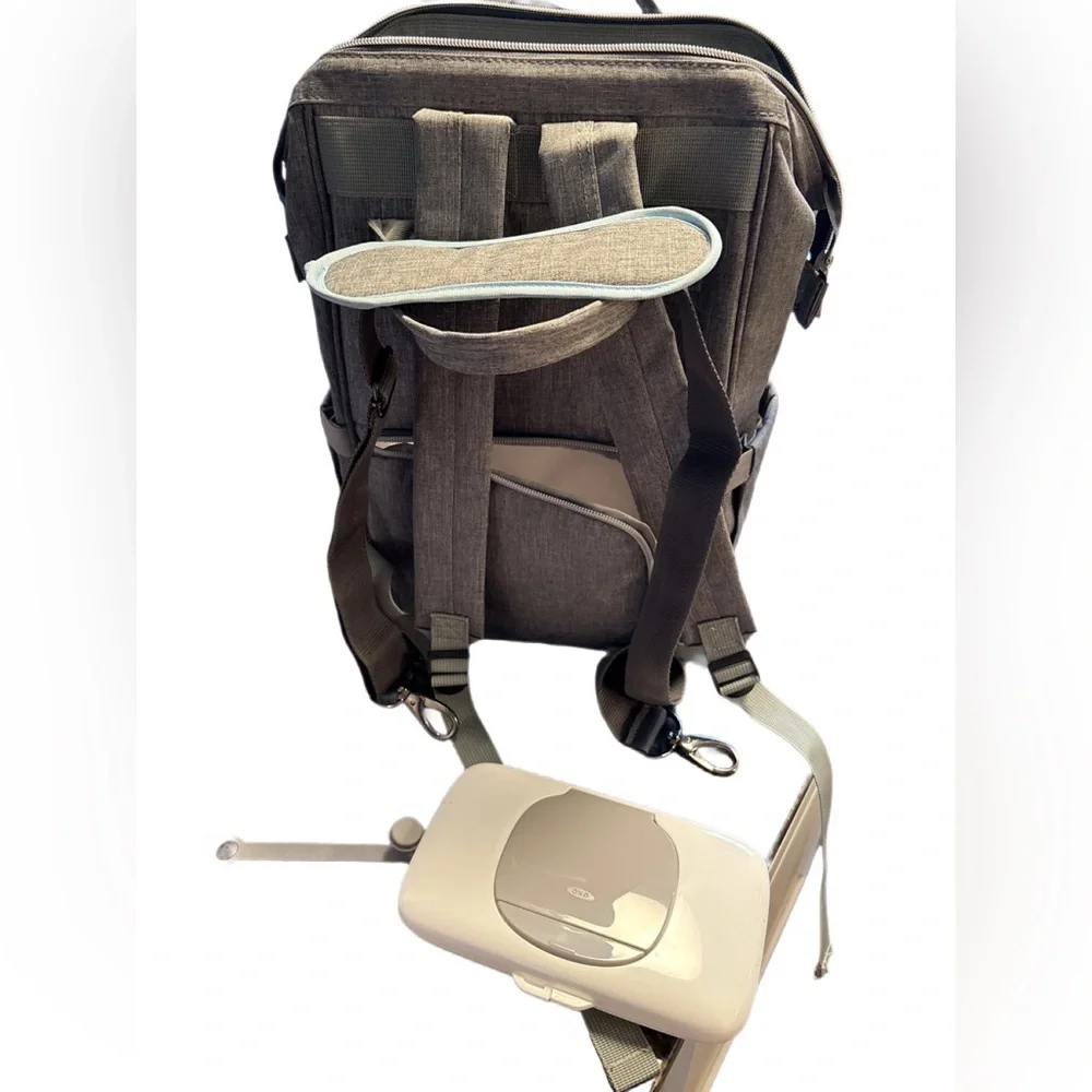 KiddyCare Structured Diaper Backpack Black & Gray |Excellent Used Condition EUC